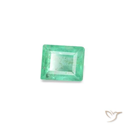 0.11 ct Green Emerald Stone, Natural Emerald in Baguette Facet Shape for Sale