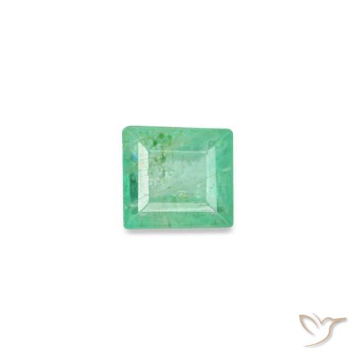 0.14 ct Green Emerald Gemstone, Emerald Gem in Baguette Facet Shape for Sale.