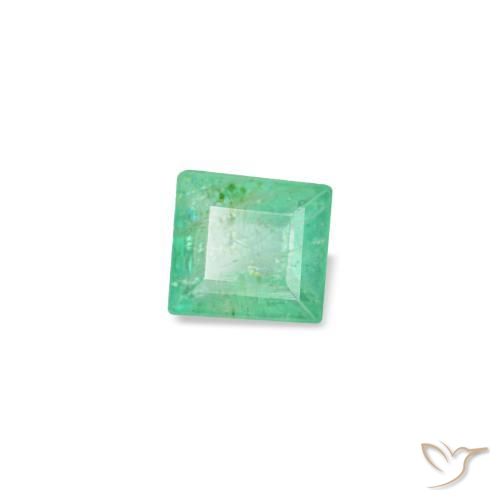 0.14 ct Green Emerald Stone, Natural Emerald in Baguette Facet Shape for Sale