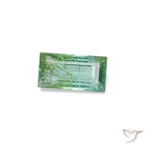 0.14 ct Green Emerald Stone, Natural Emerald in Baguette Facet Shape for Sale