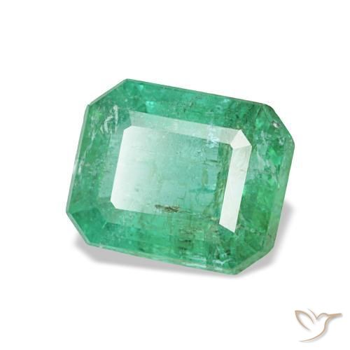 0.72 ct Green Emerald Stone, Natural Emerald in Octagon Step Cut Shape for Sale