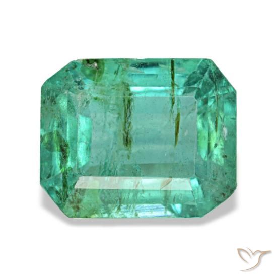 1.84 ct Green Emerald Gemstone, Emerald Gem in Octagon Step Cut Shape for Sale.