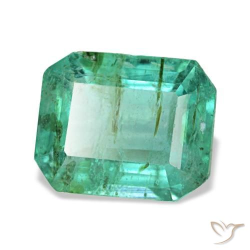 1.84 ct Green Emerald Stone, Natural Emerald in Octagon Step Cut Shape for Sale