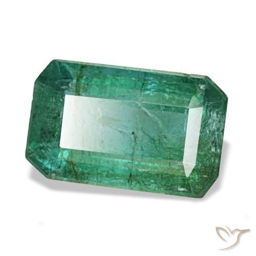 1.76 ct Green Emerald Stone, Natural Emerald in Octagon Step Cut Shape for Sale
