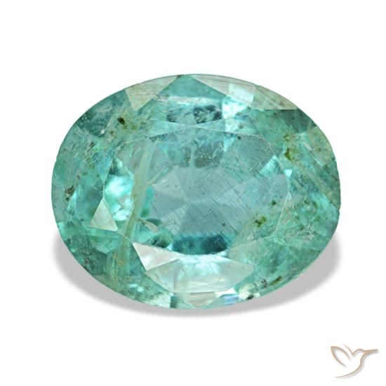 2.24 ct Green Emerald Gemstone, Emerald Gem in Oval Facet Shape for Sale.