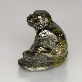 Epidote Gemstone in 21.7 x 14.4 mm Size for Sale, Epidote Stone in Dark Green Color