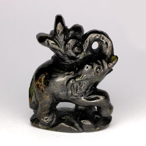 47.35 ct Green Epidote Stone, Natural Epidote in Carved Elephant Shape for Sale