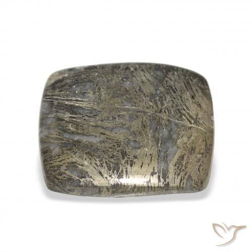 Feather Pyrite Gemstone in 23.8 x 23 mm Size for Sale, Feather Pyrite Stone in Blackish Bronze Color