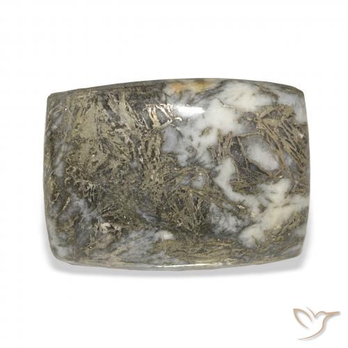 37.54ct Natural Blackish Bronze Feather Pyrite, Cushion, Opaque