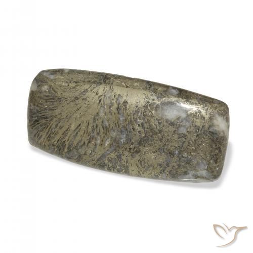 41.68 ct Multicolor Feather Pyrite Stone, Natural Feather Pyrite in Cushion Cabochon Shape for Sale