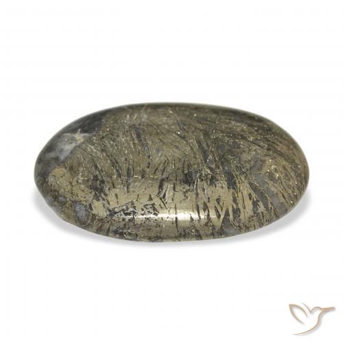 Feather Pyrite Gemstone in 31.3 x 20.3 mm Size for Sale, Feather Pyrite Stone in Multicolor Color