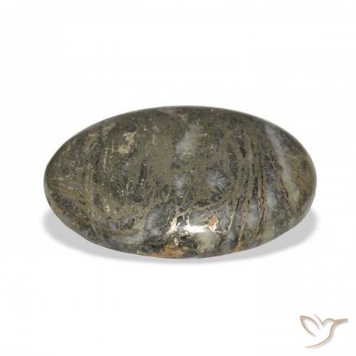 Feather Pyrite Gemstone in 30 x 22 mm (calibrated) Size for Sale, Feather Pyrite Stone in Blackish Bronze Color
