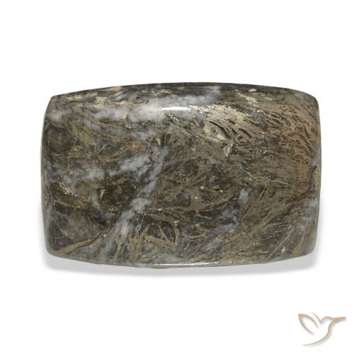 38.92ct Natural Blackish Bronze Feather Pyrite, Cushion, Opaque