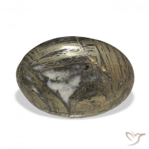 29.35ct Natural Blackish Brown Feather Pyrite, Oval, Opaque