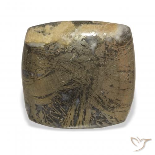 36.45ct Natural Blackish Bronze Feather Pyrite, Cushion, Opaque