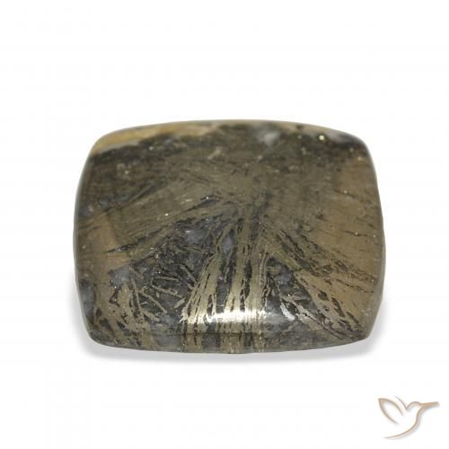 Feather Pyrite Gemstone in 23.5 x 23.1 mm Size for Sale, Feather Pyrite Stone in Blackish Bronze Color
