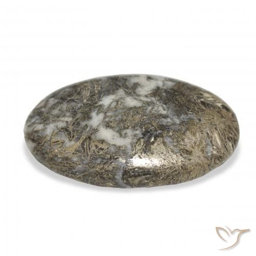 Feather Pyrite Gemstone in 29.8 x 20.5 mm Size for Sale, Feather Pyrite Stone in Multicolor Color