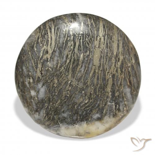 35.90ct Natural Multicolor Feather Pyrite, Round, Opaque
