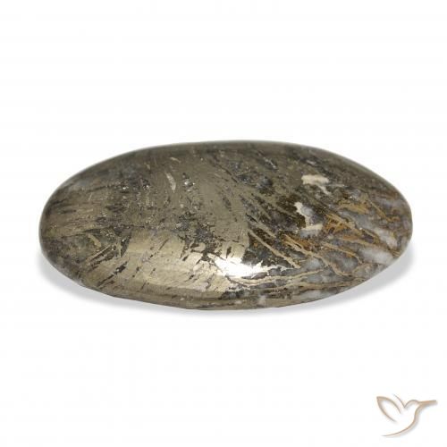 Feather Pyrite Gemstone in 33.3 x 20.1 mm Size for Sale, Feather Pyrite Stone in Multicolor Color