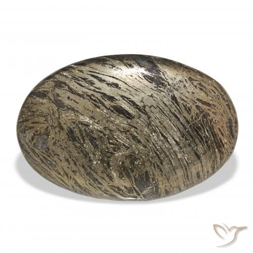 38.68ct Natural Multicolor Feather Pyrite, Oval, Opaque