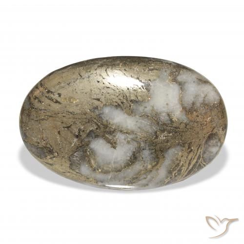 35.51ct Natural Multicolor Feather Pyrite, Oval, Opaque