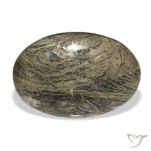 27.23ct Natural Multicolor Feather Pyrite, Oval, Opaque, Photo A