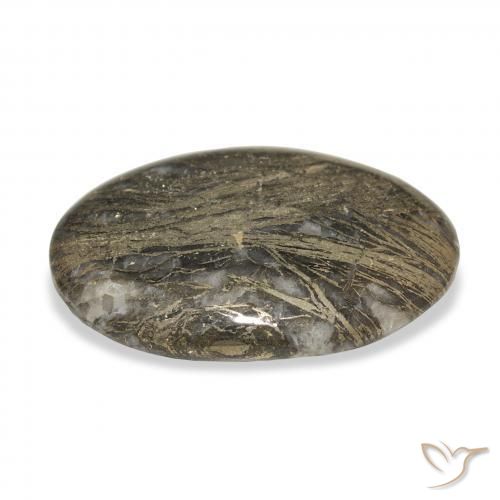Feather Pyrite Gemstone in 28.5 x 19.8 mm Size for Sale, Feather Pyrite Stone in Multicolor Color