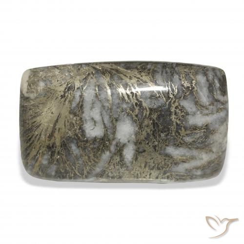 36.96ct Natural Multicolor Feather Pyrite, Cushion, Opaque