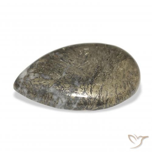 Feather Pyrite Gemstone in 28.7 x 20.1 mm Size for Sale, Feather Pyrite Stone in Multicolor Color