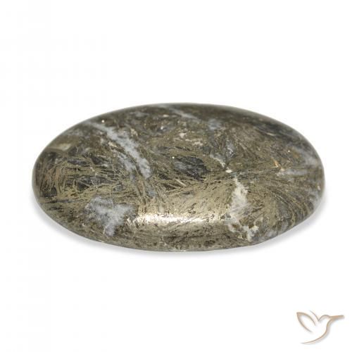 Feather Pyrite Gemstone in 30.6 x 20.2 mm Size for Sale, Feather Pyrite Stone in Multicolor Color
