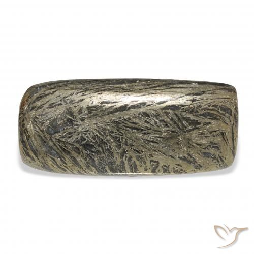 28.89 ct Multicolor Feather Pyrite Gemstone, Feather Pyrite Gem in Cushion Cabochon Shape for Sale.