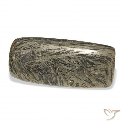 28.89 ct Multicolor Feather Pyrite Stone, Natural Feather Pyrite in Cushion Cabochon Shape for Sale