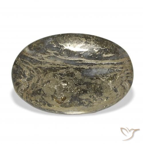 14.09ct Natural Multicolor Feather Pyrite, Oval, Opaque, Photo A