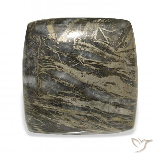 28.75ct Multicolor Feather Pyrite, Cushion, Opaque