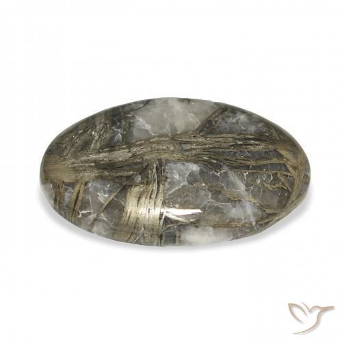 Feather Pyrite Gemstone in 25.8 x 18.5 mm Size for Sale, Feather Pyrite Stone in Multicolor Color