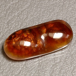 14.63 ct Multicolor Fire Agate Gemstone, Fire Agate Gem in Fancy Cabochon Shape for Sale.