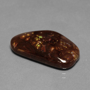 12.36 ct Multicolor Fire Agate Gemstone, Fire Agate Gem in Fancy Cabochon Shape for Sale.