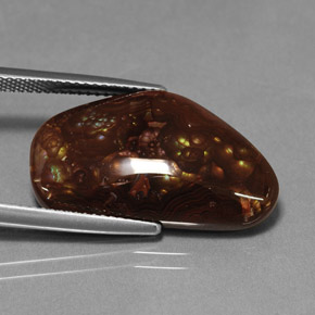 12.36 ct Multicolor Fire Agate Stone, Natural Fire Agate in Fancy Cabochon Shape for Sale