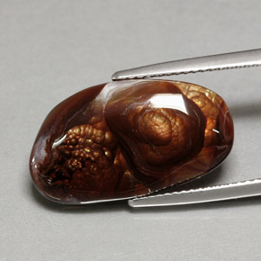 8.41 ct Multicolor Fire Agate Gemstone, Fire Agate Gem in Fancy Cabochon Shape for Sale.