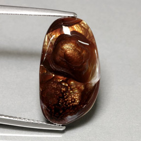 8.41 ct Multicolor Fire Agate Stone, Natural Fire Agate in Fancy Cabochon Shape for Sale