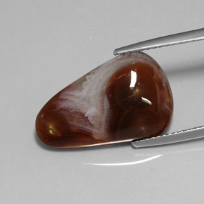 8.39 ct Multicolor Fire Agate Gemstone, Fire Agate Gem in Fancy Cabochon Shape for Sale.