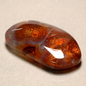 13.43 ct Multicolor Fire Agate Gemstone, Fire Agate Gem in Fancy Cabochon Shape for Sale.