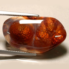 13.43 ct Multicolor Fire Agate Stone, Natural Fire Agate in Fancy Cabochon Shape for Sale