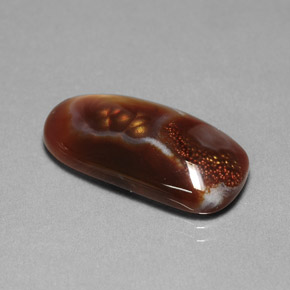 10.85 ct Multicolor Fire Agate Gemstone, Fire Agate Gem in Fancy Cabochon Shape for Sale.