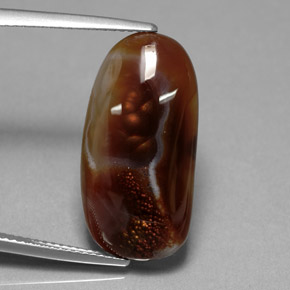10.85 ct Multicolor Fire Agate Stone, Natural Fire Agate in Fancy Cabochon Shape for Sale