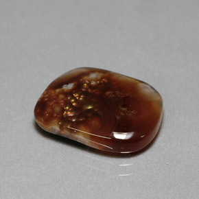 8.03 ct Multicolor Fire Agate Gemstone, Fire Agate Gem in Fancy Cabochon Shape for Sale.