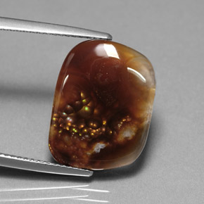 8.03 ct Multicolor Fire Agate Stone, Natural Fire Agate in Fancy Cabochon Shape for Sale