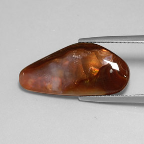 8.55 ct Multicolor Fire Agate Gemstone, Fire Agate Gem in Fancy Cabochon Shape for Sale.