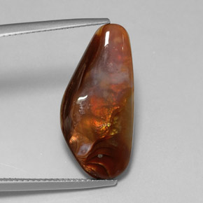 8.55 ct Multicolor Fire Agate Stone, Natural Fire Agate in Fancy Cabochon Shape for Sale
