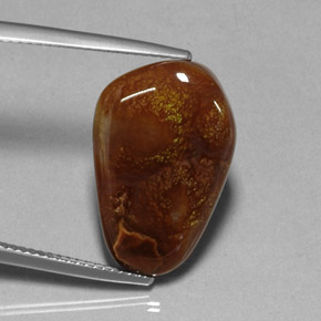 9.15 ct Multicolor Fire Agate Gemstone, Fire Agate Gem in Fancy Cabochon Shape for Sale.